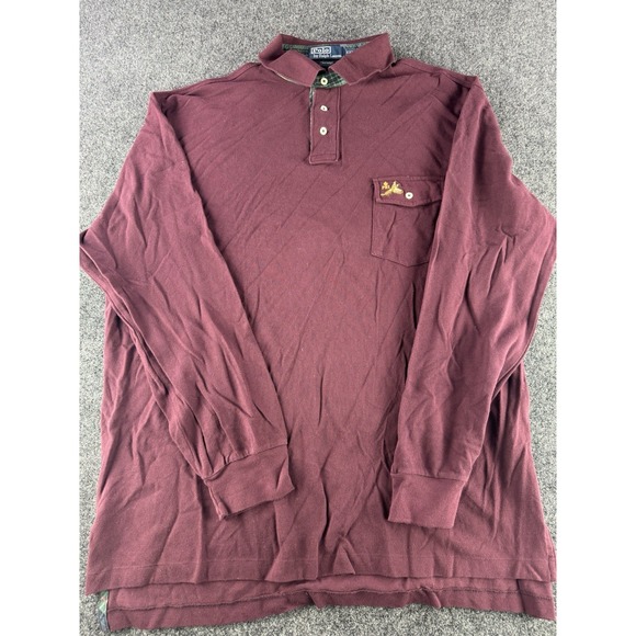 NWT Polo Ralph Lauren Rugby Shirt Burgundy Pocket Crest XXL Big Fit